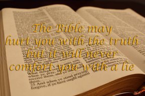 The Bible may hurt you with the truth, but will never comfort you with a lie